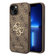 Заредете изображение във визуализатора на галерията – Original Case GUESS 4G Big Metal Logo GUHCP15M4GMGBR for Iphone 15 Plus brown
