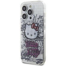 Заредете изображение във визуализатора на галерията – Original Case HELLO KITTY hardcase IML Kitty On Bricks Graffiti HKHCP15LHDGPHT for Iphone 15 Pro white

