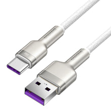 Заредете изображение във визуализатора на галерията – Baseus Cable Cafule Metal - USB to Type C - 66W 2 metres (CAKF000202) white
