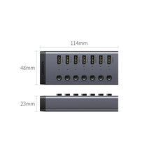 Заредете изображение във визуализатора на галерията – Ugreen multifunctional HUB 7in1 USB Type C - 7x USB Type A 3.0 PD DC 12V gray (CM481)
