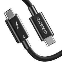 Заредете изображение във визуализатора на галерията – Choetech cable USB-C - USB-C Thunderbolt 4 0.8m black (A3010)
