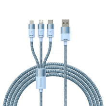 Заредете изображение във визуализатора на галерията – Baseus StarSpeed 3in1 cable USB-A - Micro-USB / Lightning / USB-C 3.5A 1.2m blue
