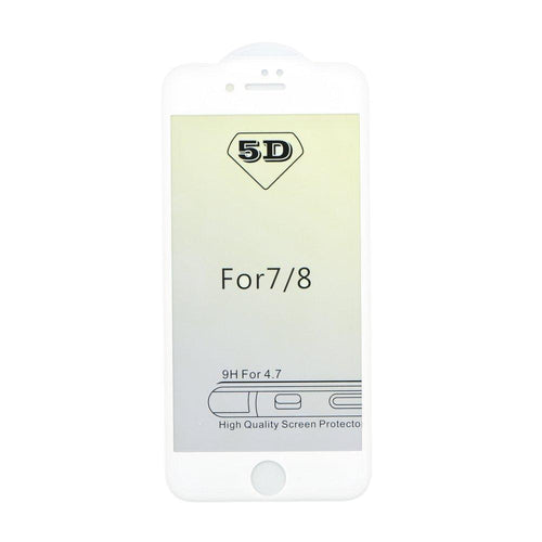 5d full glue стъклен протектор за iPhone 7 plus / 8 plus anti-blue бял - TopMag