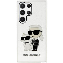 Заредете изображение във визуализатора на галерията – Karl Lagerfeld KLHCS23LHNKCTGT S23 Ultra S918 transparent hardcase Gliter Karl&amp;Choupette
