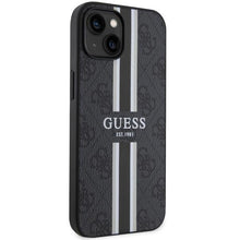 Заредете изображение във визуализатора на галерията – Guess GUHMP14MP4RPSK iPhone 14 Plus 6.7" black/black hardcase 4G Printed Stripes MagSafe
