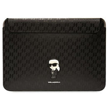 Заредете изображение във визуализатора на галерията – Original KARL LAGERFELD Laptop Sleeve Saffiano Monogram Ikonik KLCS16SAKHPKK 16 inches black
