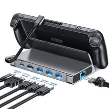 Заредете изображение във визуализатора на галерията – Choetch M52 HUB for Steam Deck USB-C - USB-C PD/USB-A/HDMI/RJ45 - Gray
