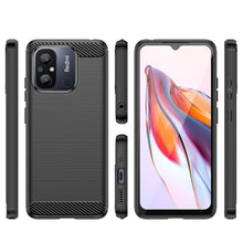 Заредете изображение във визуализатора на галерията – Carbon Case for Xiaomi Redmi 11A / Poco C55 / Redmi 12C Flexible Silicone Carbon Cover Black
