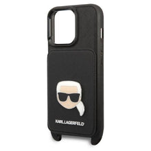 Заредете изображение във визуализатора на галерията – Karl Lagerfeld KLHCP13XSAKHPK iPhone 13 Pro Max 6.7" Hardcase Saffiano Metal Karl Head
