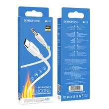 Заредете изображение във визуализатора на галерията – Borofone Cable BL18 - jack 3,5mm to Type C - 1 metr white
