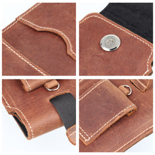 Заредете изображение във визуализатора на галерията – ROYAL Crazy Horse - Leather universal flap pocket / brown - Size 3XL - HUAWEI MATE 20X
