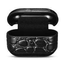 Заредете изображение във визуализатора на галерията – iCarer Leather Crocodile natural leather case for AirPods Pro black (WMAP002-BK)

