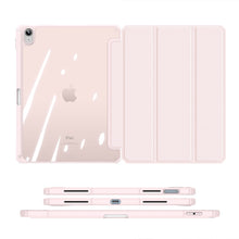 Заредете изображение във визуализатора на галерията – Dux Ducis Toby case for iPad 10.9'' 2022 (10 gen.) cover with stylus holder Apple Pencil smart cover stand pink

