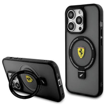 Заредете изображение във визуализатора на галерията – Ferrari FEHMP15XUSCAK iPhone 15 Pro Max 6.7" black/black hardcase Ring Stand 2023 Collection MagSafe
