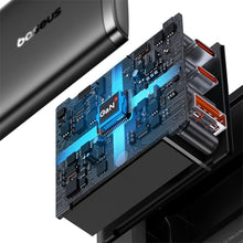 Заредете изображение във визуализатора на галерията – Baseus Cube Pro 65W GaN charger 2x USB-C USB-A - black
