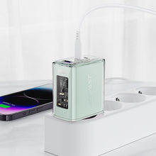 Заредете изображение във визуализатора на галерията – Acefast charger GaN 65W 3 ports (1xUSB, 2xUSB C) gray (A45)
