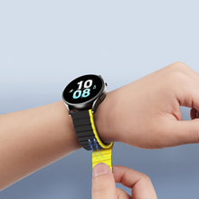 Заредете изображение във визуализатора на галерията – Universal Magnetic Samsung Galaxy Watch 3 45mm / S3 / Huawei Watch Ultimate / GT3 SE 46mm Dux Ducis Strap (22mm LD Version) - Black / Yellow
