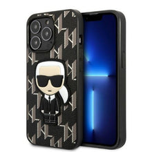 Заредете изображение във визуализатора на галерията – Karl Lagerfeld KLHCP13XPMNIKBK iPhone 13 Pro Max 6.7" hardcase black/black Monogram Ikonik Patch
