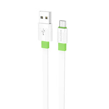 Заредете изображение във визуализатора на галерията – Borofone Cable BX89 Union - USB to Micro USB - 2,4A 1 metre white-green
