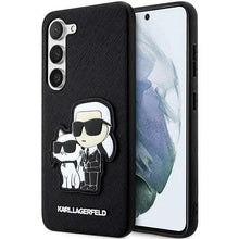 Заредете изображение във визуализатора на галерията – Original KARL LAGERFELD Case Saffiano Karl&amp;Choupette KLHCS23MSANKCPK for Samsung Galaxy S23 Plus black
