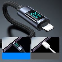 Заредете изображение във визуализатора на галерията – Lightning - USB C cable 20W 1.2m with LED display Joyroom S-CL020A16 - black
