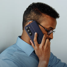 Заредете изображение във визуализатора на галерията – Dux Ducis Skin X2 case Samsung Galaxy S23+ flip case wallet stand blue
