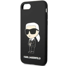 Заредете изображение във визуализатора на галерията – Karl Lagerfeld KLHCI8SNIKBCK iPhone 7/8/ SE 2020/2022 hardcase black/black Silicone Ikonik
