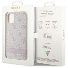 Заредете изображение във визуализатора на галерията – Guess GUHCN61P4SNP iPhone 11 / Xr pink/pink hardcase 4G Stripe
