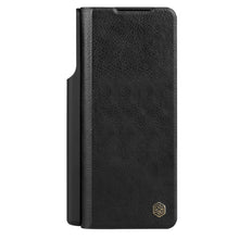 Заредете изображение във визуализатора на галерията – Nillkin Qin Leather Pro Samsung Galaxy Z Fold 5 Leather Flip Case with Camera Cover - Black
