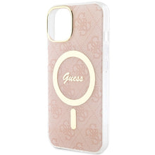 Заредете изображение във визуализатора на галерията – Original Case GUESS hardcase IML 4G MagSafe GUHMP15SH4STP for Iphone 13/14/15 pink
