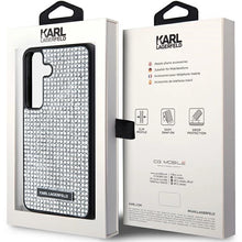Заредете изображение във визуализатора на галерията – Karl Lagerfeld Rhinestone Metal Logo case for Samsung Galaxy S24 - silver
