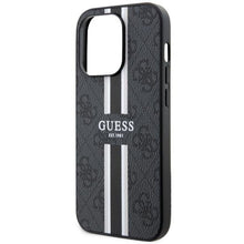 Заредете изображение във визуализатора на галерията – Guess GUHMP14LP4RPSK iPhone 14 Pro 6.1" black/black hardcase 4G Printed Stripes MagSafe
