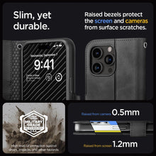 Заредете изображение във визуализатора на галерията – Spigen Wallet S Pro case for iPhone 15 Pro Max - black
