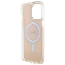 Заредете изображение във визуализатора на галерията – Guess IML Iridescent MagSafe case for iPhone 15 Pro - pink
