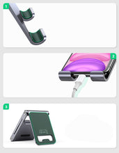 Заредете изображение във визуализатора на галерията – Ugreen metal aluminum folding phone holder tablet gray (LP263 80708)
