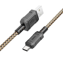 Заредете изображение във визуализатора на галерията – HOCO cable USB to Micro 2,4A Leader X94 gold
