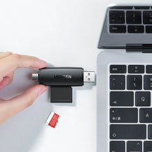 Заредете изображение във визуализатора на галерията – Ugreen adapter SD / micro SD card reader (USB-A / USB-C) black (CM304)
