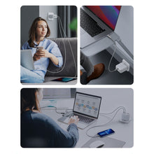 Заредете изображение във визуализатора на галерията – Fast charger GaN 3xUSB C / USB 100W PPS Ugreen CD226 - white
