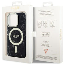 Заредете изображение във визуализатора на галерията – Original Case GUESS hardcase Marble MagSafe GUHMP14XPCUMAK for Iphone 14 Pro Max black
