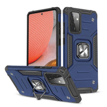 Заредете изображение във визуализатора на галерията – Wozinsky Ring Armor Case Kickstand Tough Rugged Cover for Samsung Galaxy A72 4G blue
