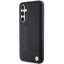 Заредете изображение във визуализатора на галерията – Original Case BMW Leather Hot Stamp BMHCS23FESLLBK for Samsung Galaxy S23 FE Black

