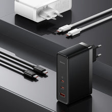 Заредете изображение във визуализатора на галерията – Baseus GaN5 Pro fast charger 2xUSB-C + USB 140W EU white (CCGP100202)
