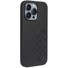 Заредете изображение във визуализатора на галерията – Audi Synthetic Leather iPhone 13 Pro / 13 6.1&quot; black/black hardcase AU-TPUPCIP13P-TT/D1-BK
