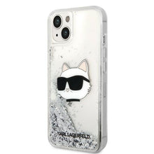 Заредете изображение във визуализатора на галерията – Karl Lagerfeld KLHCP14MLNHCCS iPhone 14 Plus 6.7" silver/silver hardcase Glitter Choupette Head
