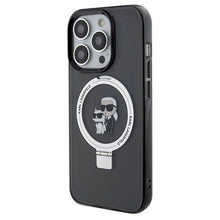 Заредете изображение във визуализатора на галерията – Karl Lagerfeld Ring Stand Karl&amp;Choupette MagSafe case for iPhone 13 Pro Max - black
