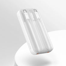 Заредете изображение във визуализатора на галерията – Baseus Comet Series powerbank with display 10000mAh 22.5W - white + USB-A - USB-C 0.3m cable - white
