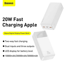 Заредете изображение във визуализатора на галерията – Power bank baseus bipow - 30 000mah lcd quick charge pd20w white ppdml-n02 - TopMag
