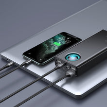 Заредете изображение във визуализатора на галерията – Baseus Amblight powerbank 30000 mAh 65 W PD3.0 QC3.0 4x USB / 1x USB Type C + USB Type C cable black (PPLG-A01) - TopMag
