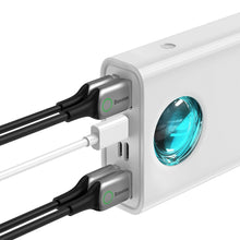 Заредете изображение във визуализатора на галерията – Baseus Amblight powerbank 30000 mAh 65 W PD3.0 QC3.0 4x USB / 1x USB Type C + USB Type C cable white (PPLG-A02) - TopMag
