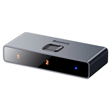 Заредете изображение във визуализатора на галерията – Baseus two-way switch splitter HDMI switcher - 2x HDMI 4K / 30 Hz gray (CAHUB-BC0G) - TopMag
